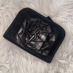 Saint Laurent Black Leather Niki Wallet